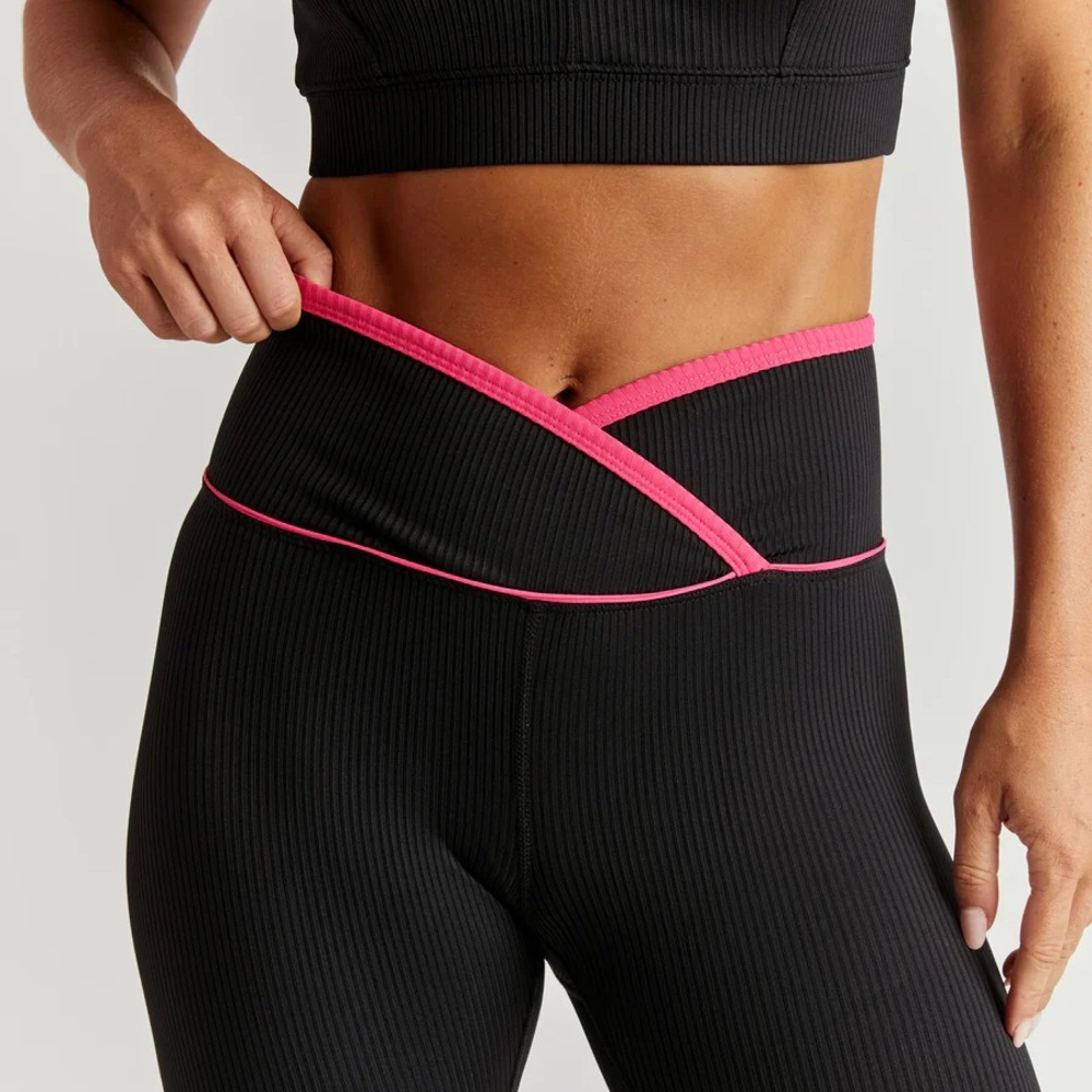 Year of Ours Black and Pink Leggings